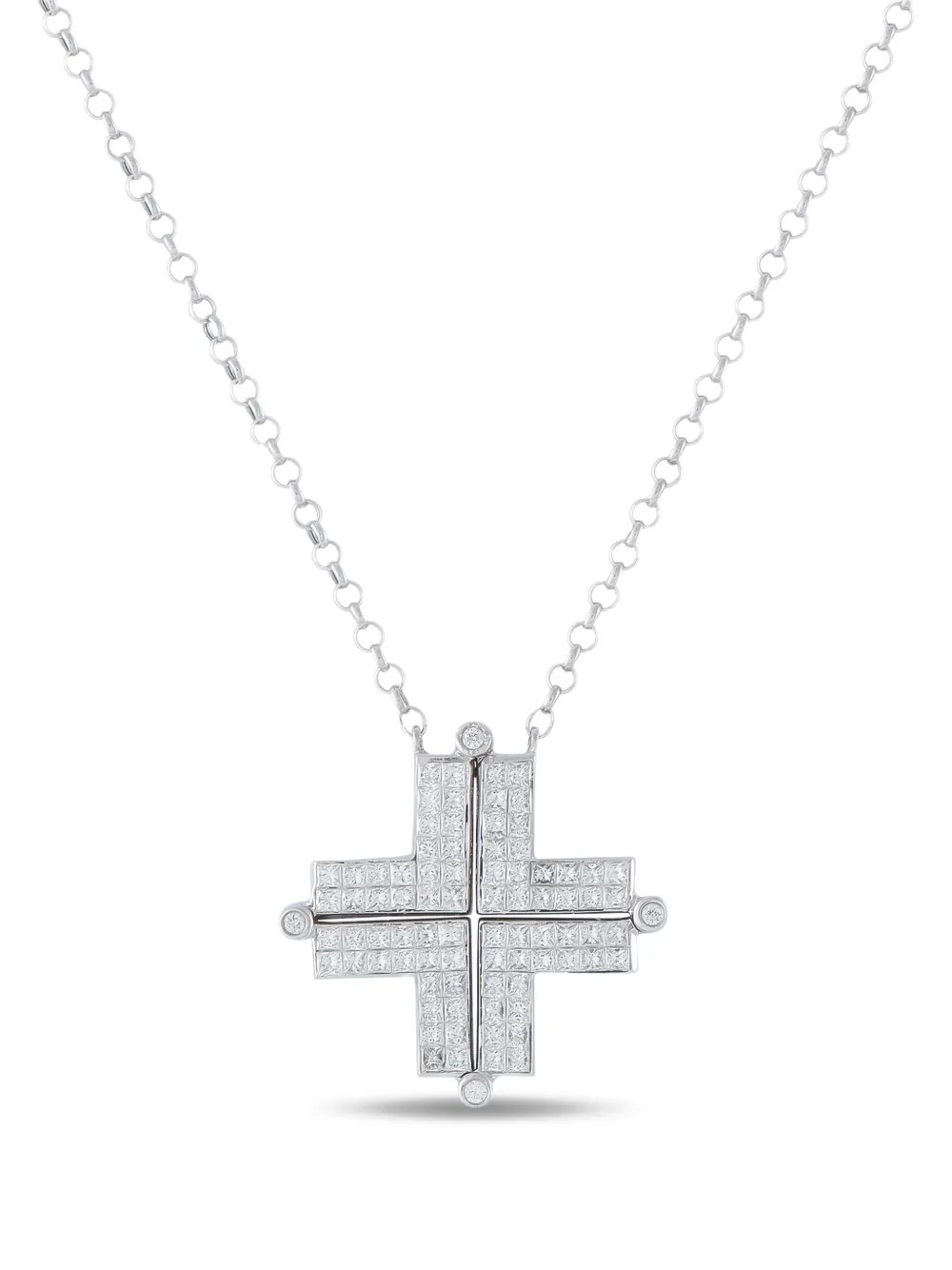 LB Exclusive diamond geometric-pendant necklace - Argento