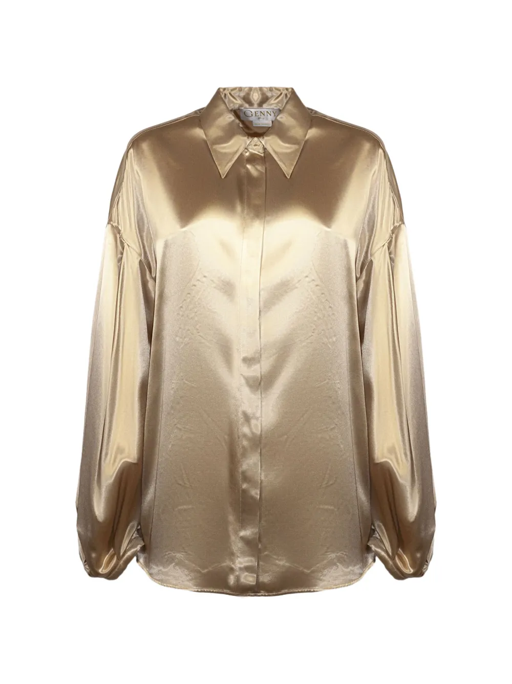 Genny satin long-sleeve shirt - Gold