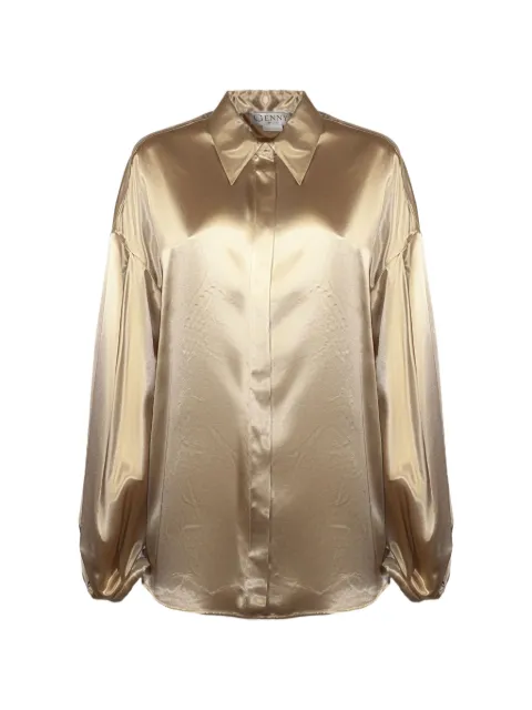Genny satin long-sleeve shirt