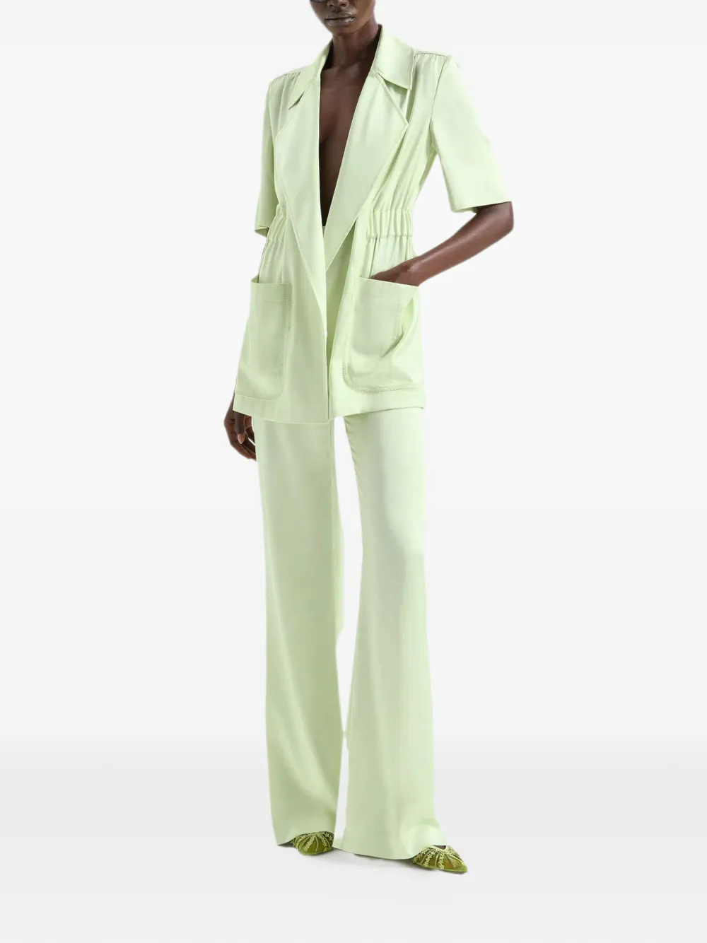 Genny Blazer met gekerfde revers Groen