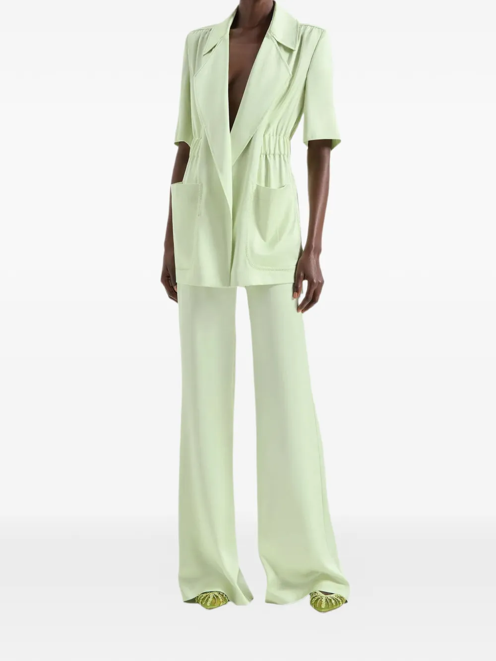 Genny Blazer met gekerfde revers Groen
