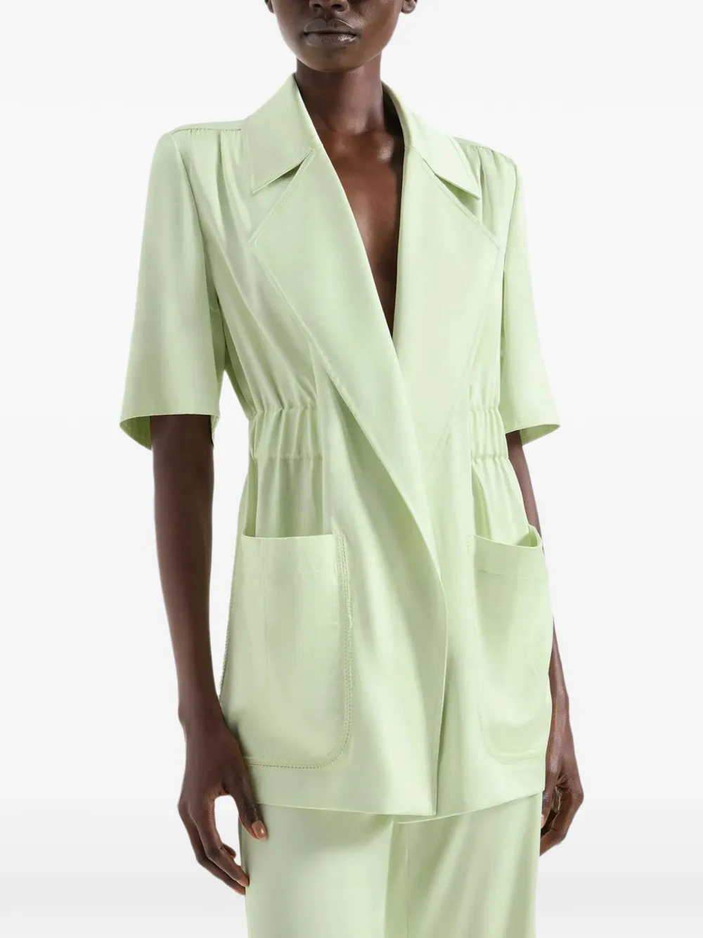Genny Blazer met gekerfde revers Groen