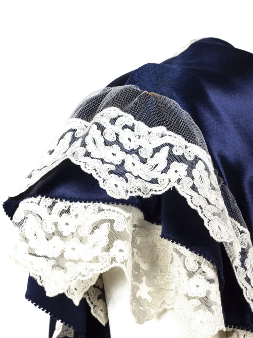 Alberta Ferretti Blouse met V-hals en kanten detail Blauw