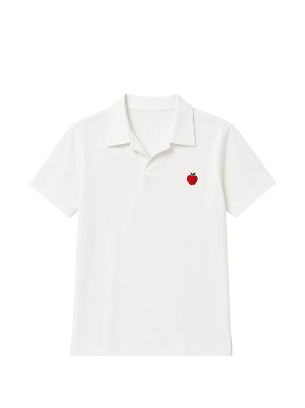ALBERTO BRESCI apple-patch polo shirt - Bianco