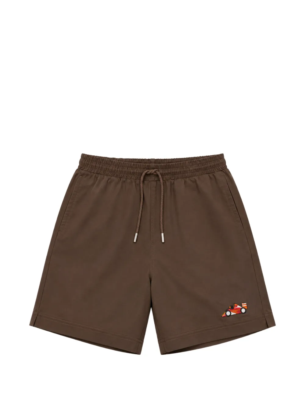 ALBERTO BRESCI embroidered-motif drawstring shorts - Marrone