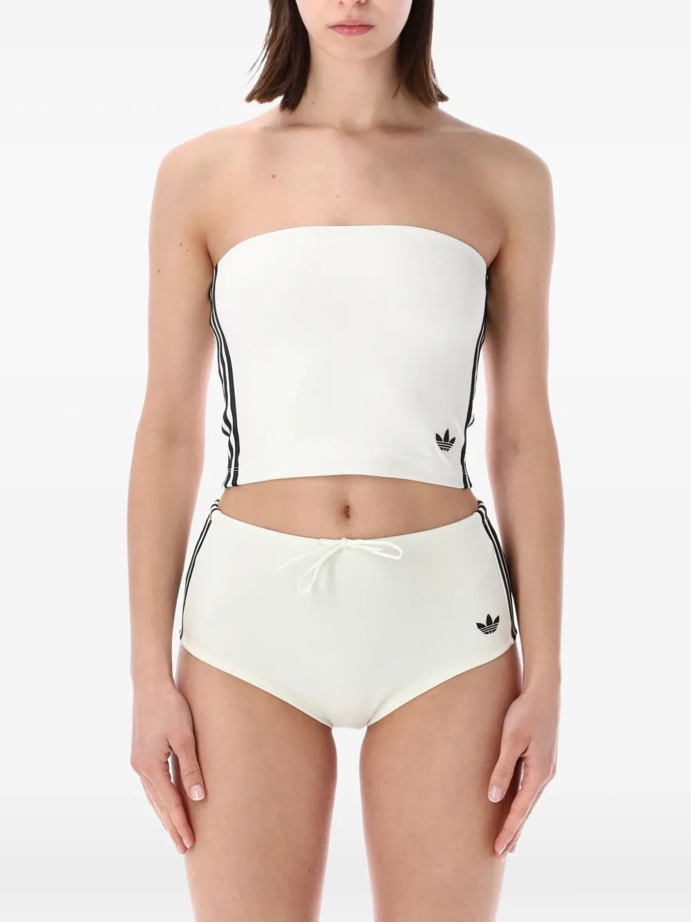 adidas striped tube top - Bianco