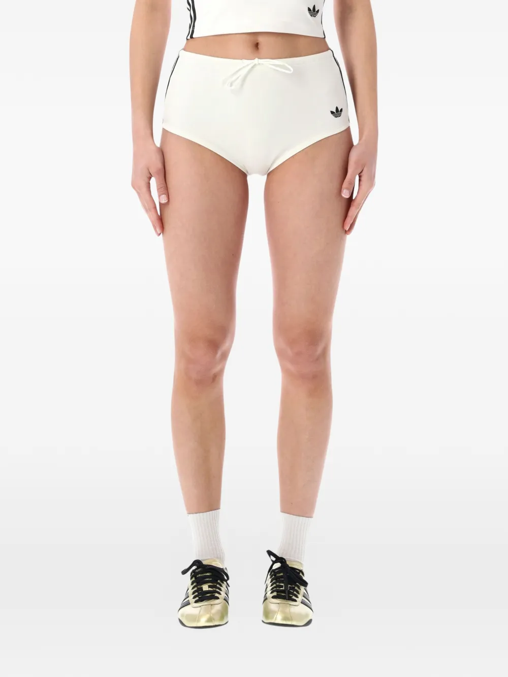 adidas striped mini shorts - Bianco