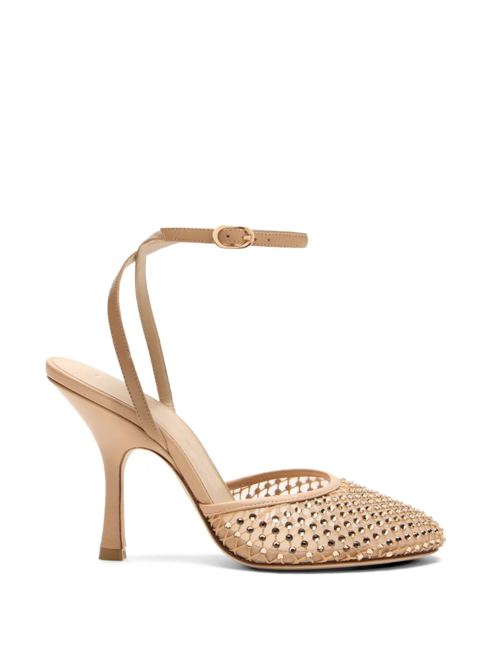 Stuart Weitzman Bareitall crystal-embellished ankle strap pumps - Toni neutri
