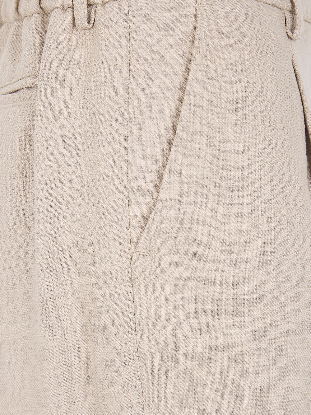 DRHOPE Plooibroek met toelopende pijpen Beige