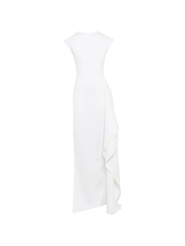 A.W.A.K.E. Mode Draped-detail Maxi Dress in White
