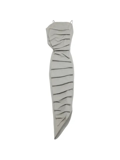 A.W.A.K.E. Mode draped-detail asymmetric midi dress
