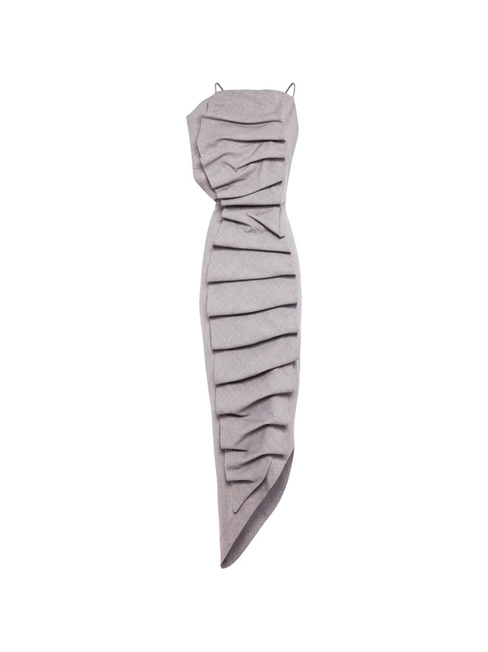 A.W.A.K.E. Mode draped-detail asymmetric midi dress - Grigio