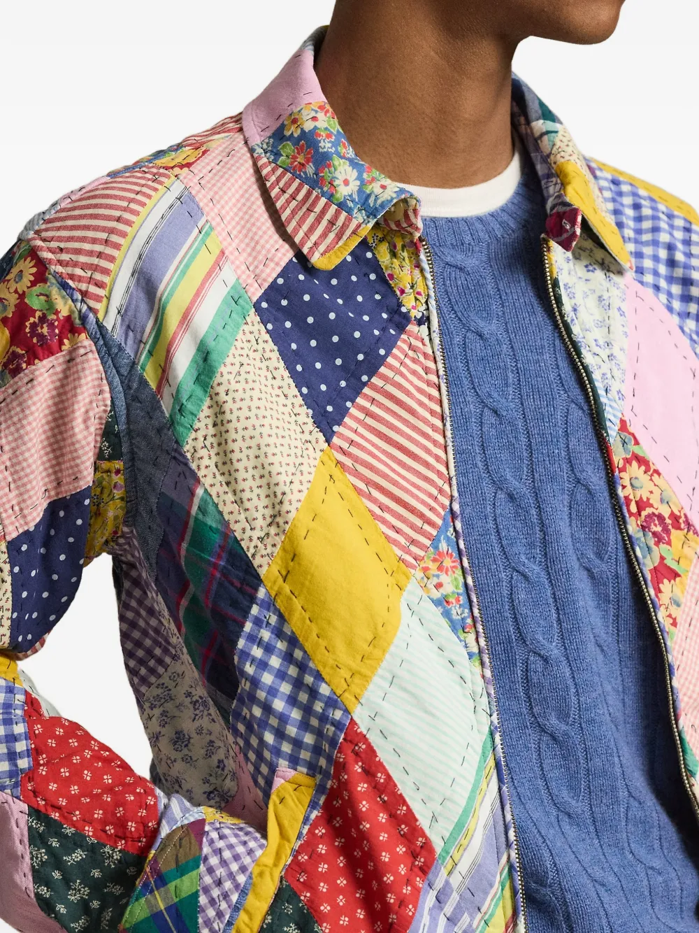 Polo Ralph Lauren The Bayport shirtjack met patchwork Blauw