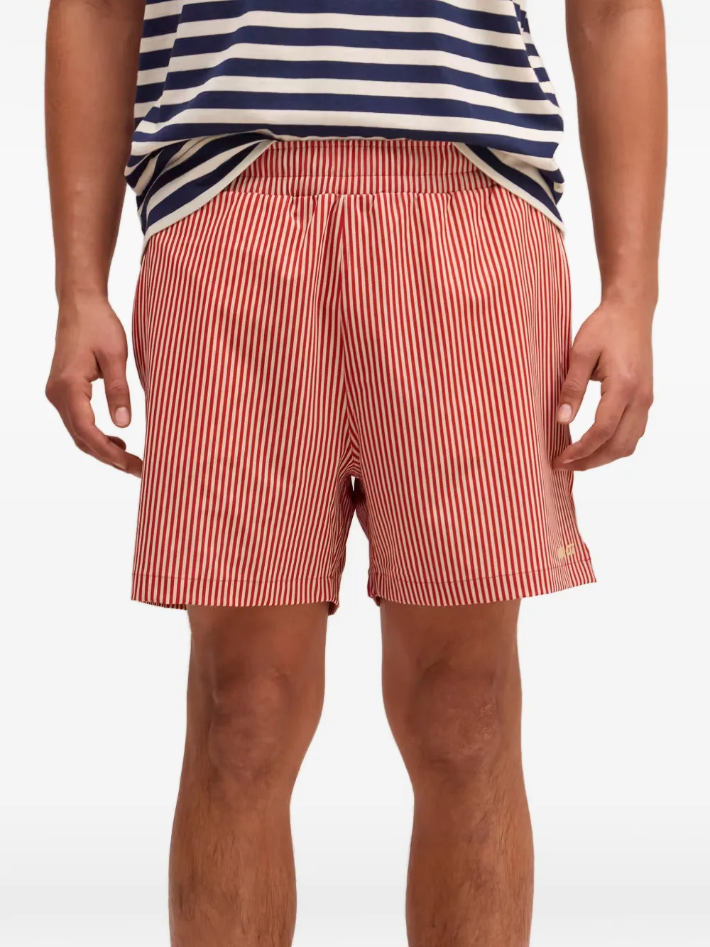 NN07 Holiday gestreepte zwembroek Rood
