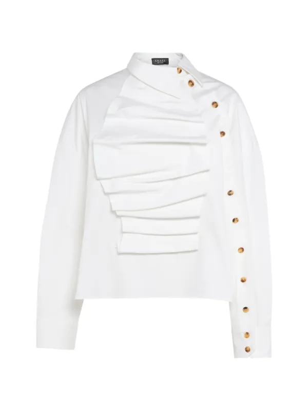 A.W.A.K.E. Mode Button-embellishment Blouse in White