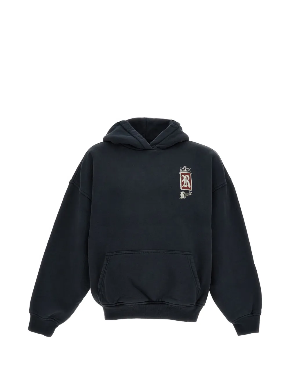 RHUDE logo-print cotton hoodie - Blue