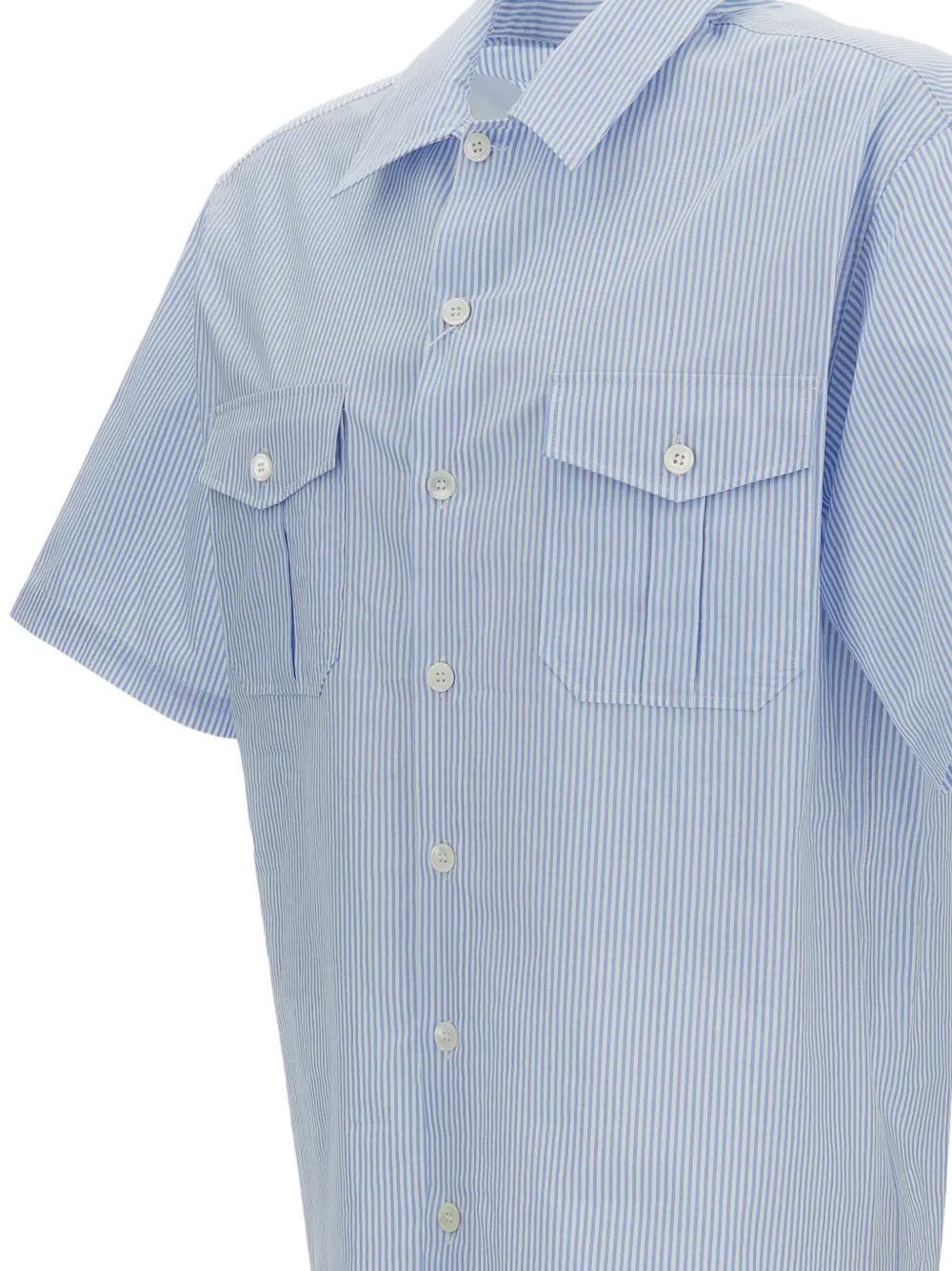 MM6 Maison Margiela Overhemd met borstzak en krijtstreep Blauw