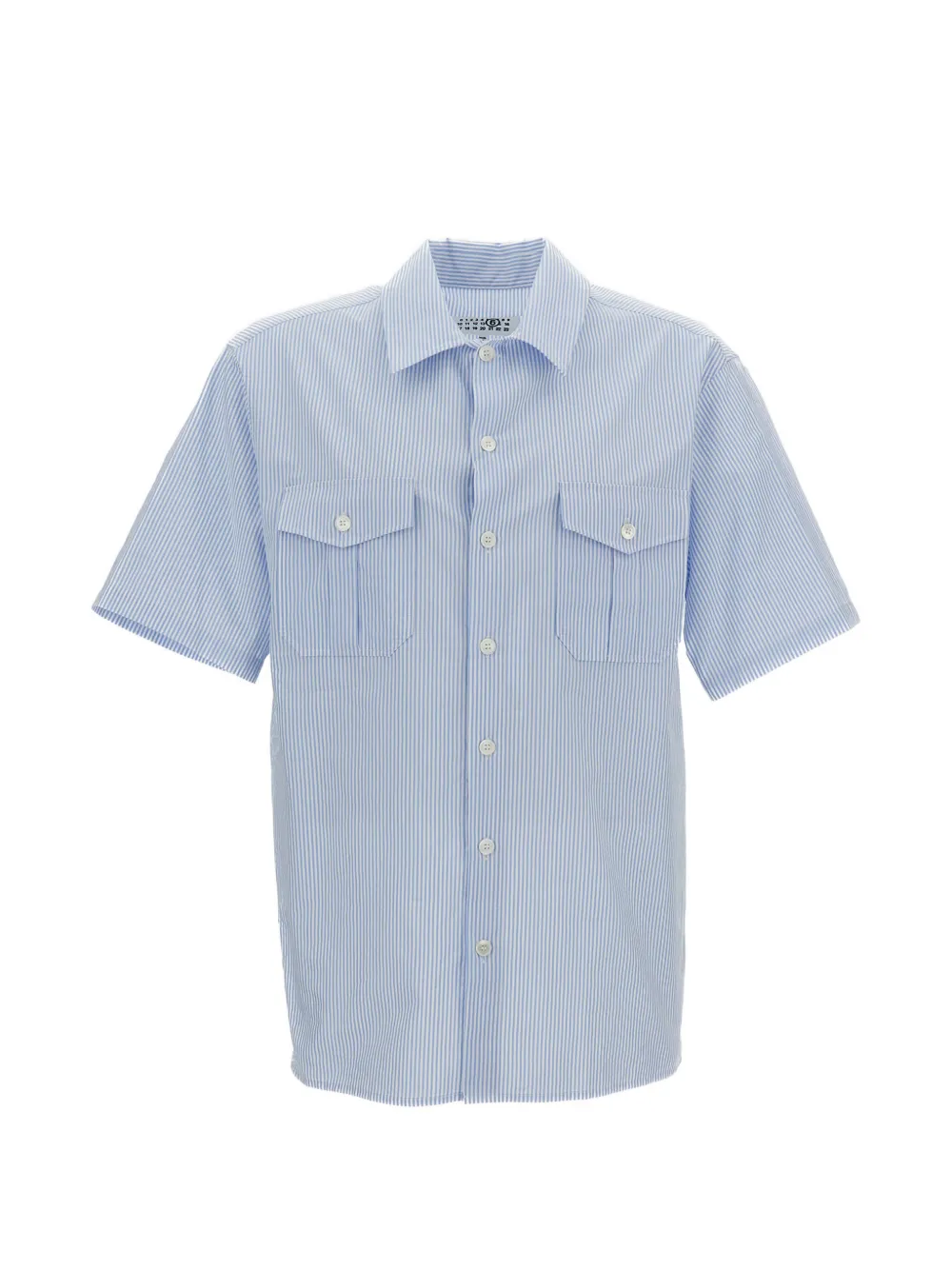 MM6 Maison Margiela pinstripe chest-pocket shirt - Blu