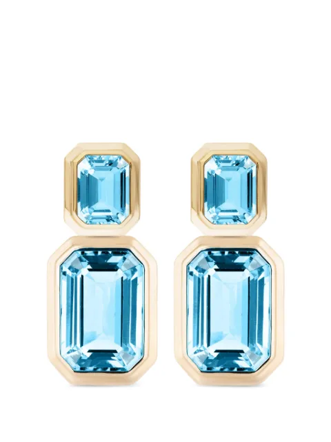 Goshwara boucles d'oreilles Manhattan à topaze bleue