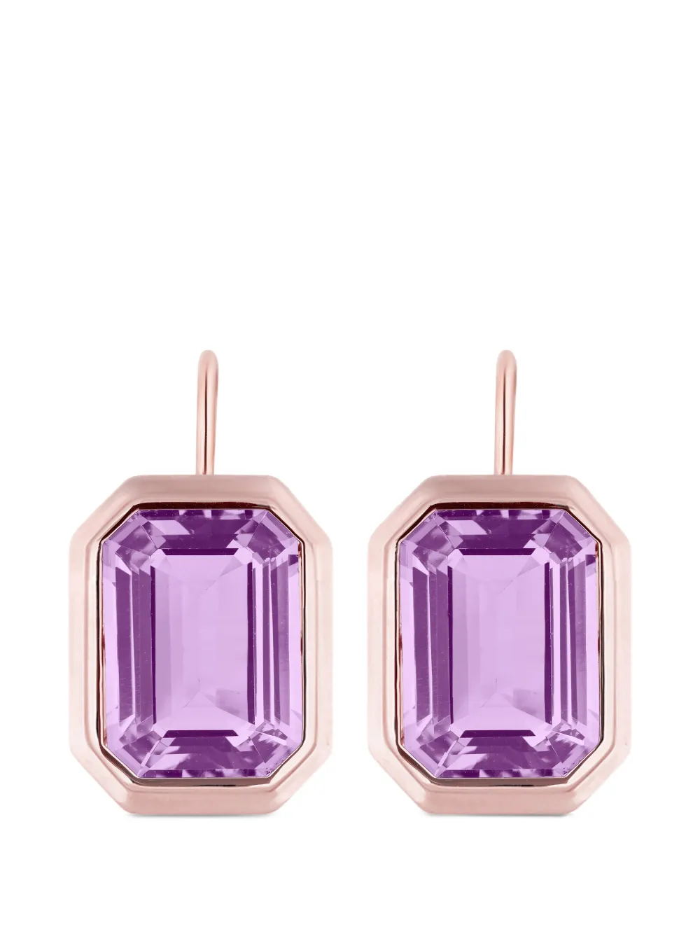 Goshwara Manhattan amethyst emerald-cut earrings - Pink