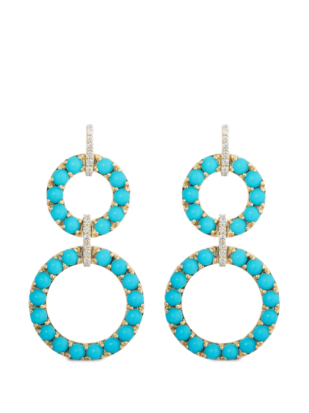 Goshwara G-One turquoise diamond earrings - Gold