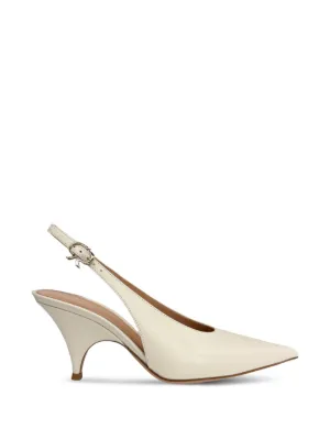 Jimmy Choo スリングバックパンプス ホワイト/ベージュ Jimmy Choo スリングバック パンプス | ホワイト | FARFETCH JP