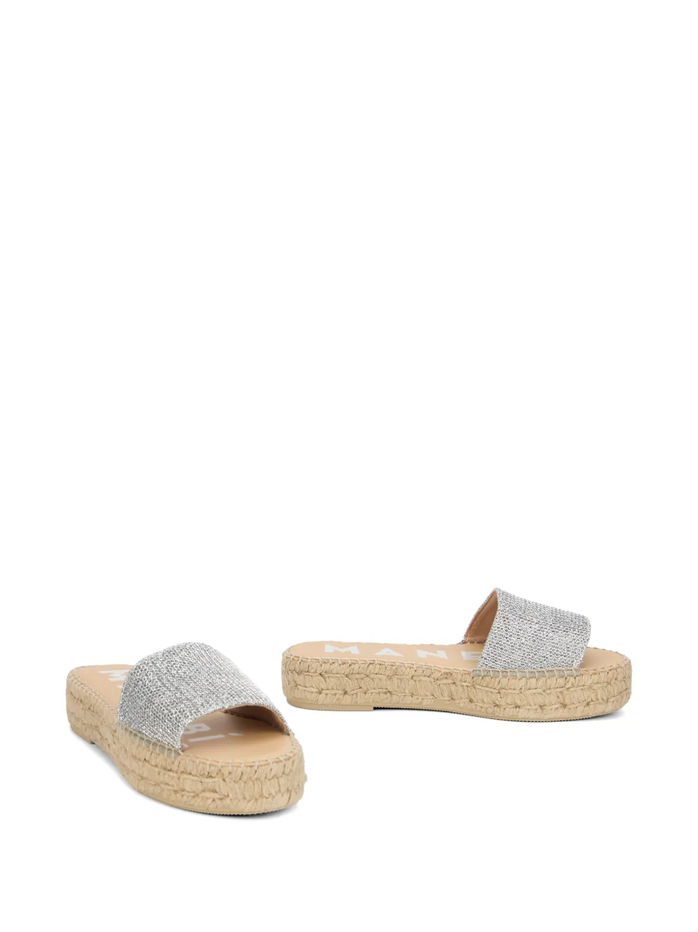 Manebi glitter-effect platform sandals Zilver