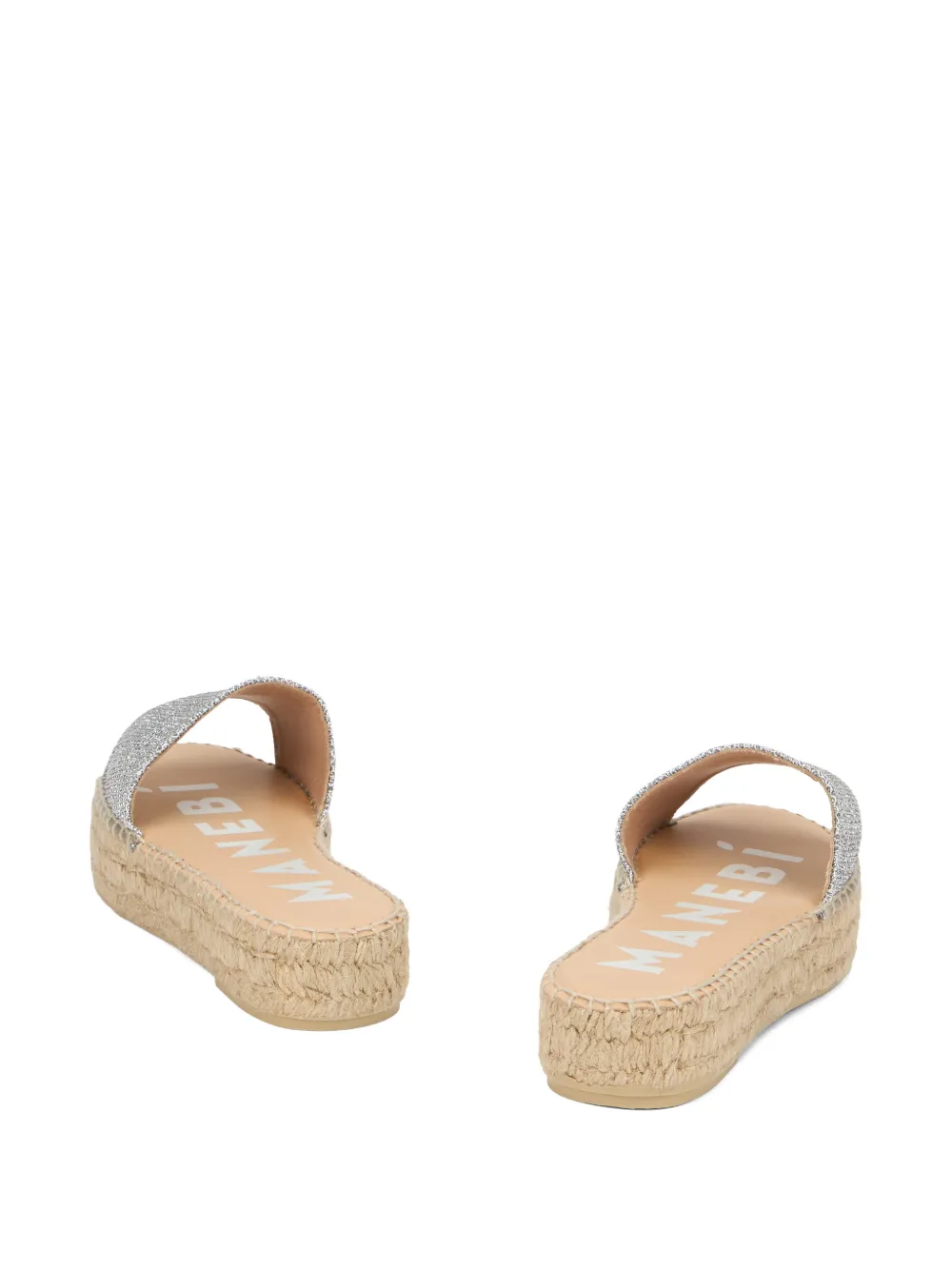 Manebi glitter-effect platform sandals Zilver