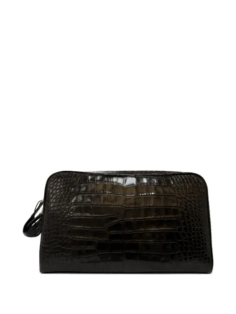 TOM FORD crocodile-effect leather clutch bag