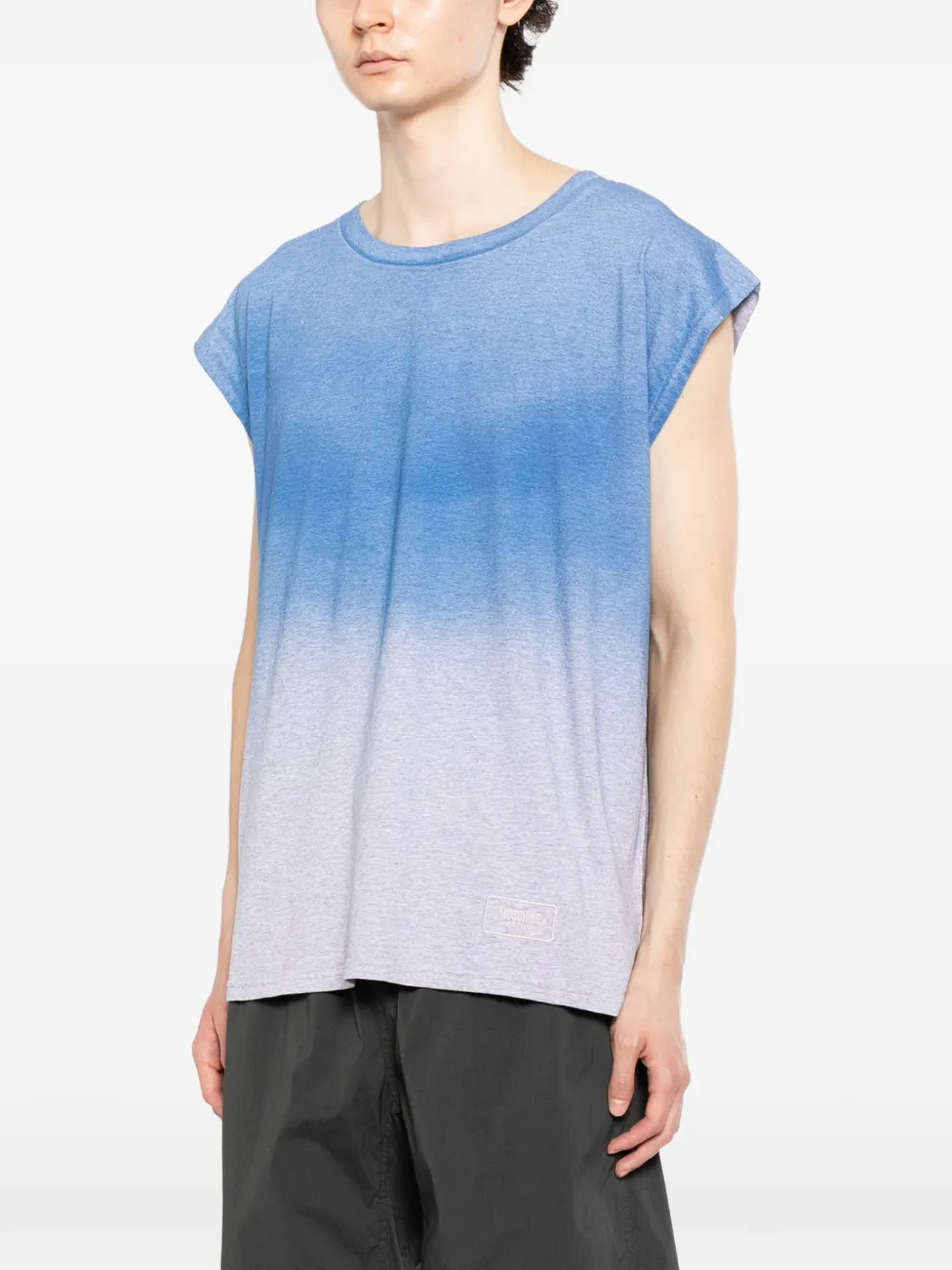 Moschino Mouwloos T-shirt met ombré-effect Blauw