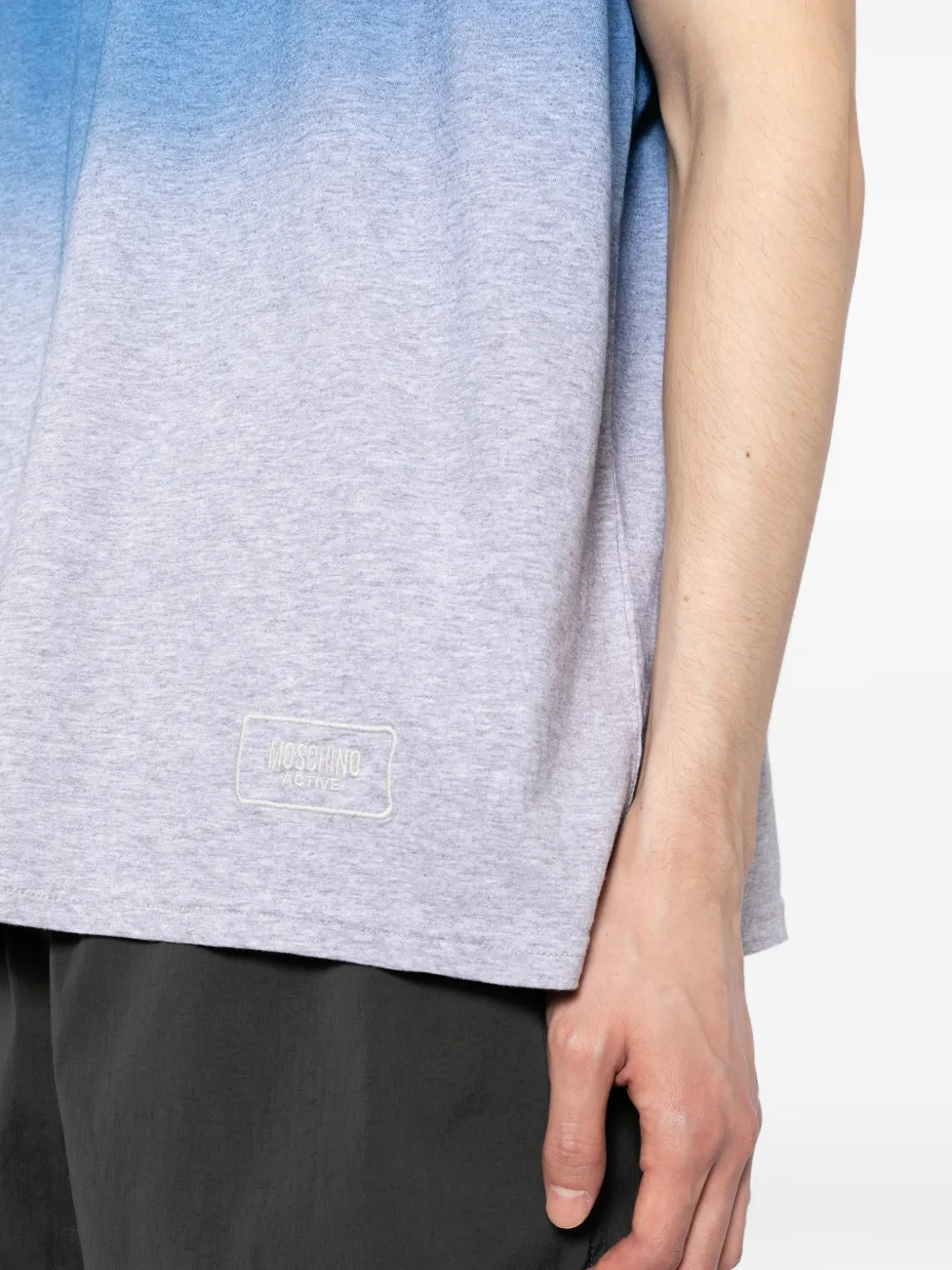 Moschino Mouwloos T-shirt met ombré-effect Blauw