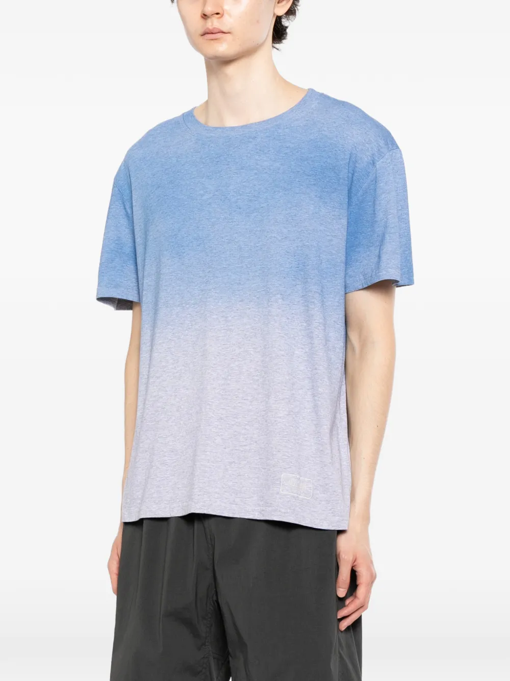 Moschino T-shirt met ombré-effect en ronde hals Blauw