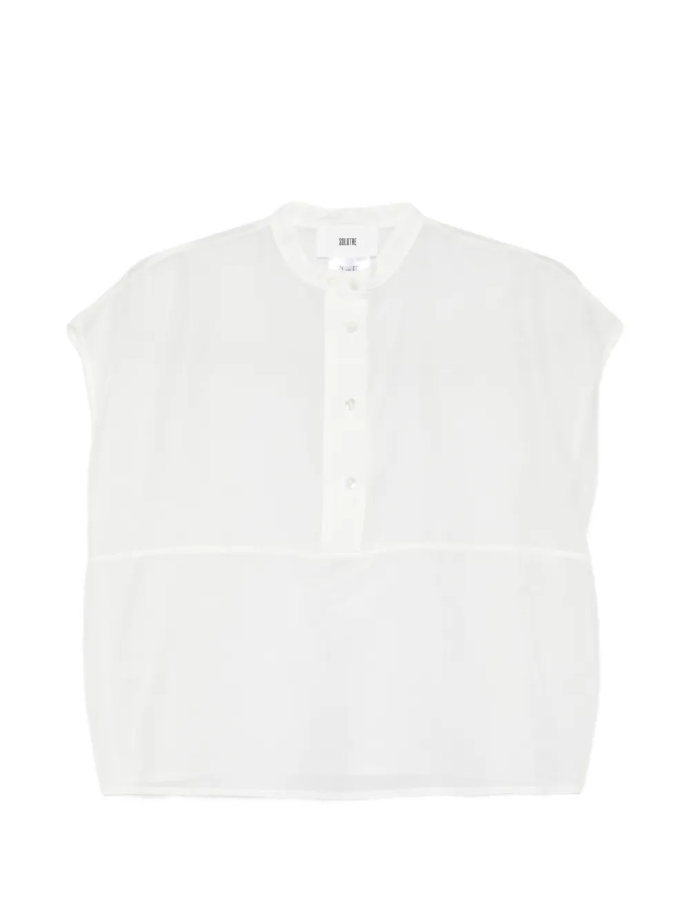 Solotre Half-buttoned Blouse In White