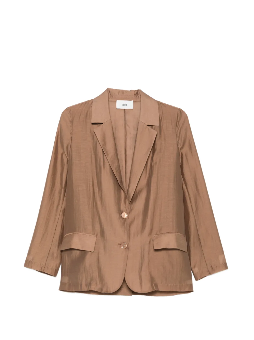 Solotre Single-breasted Blazer In Brown