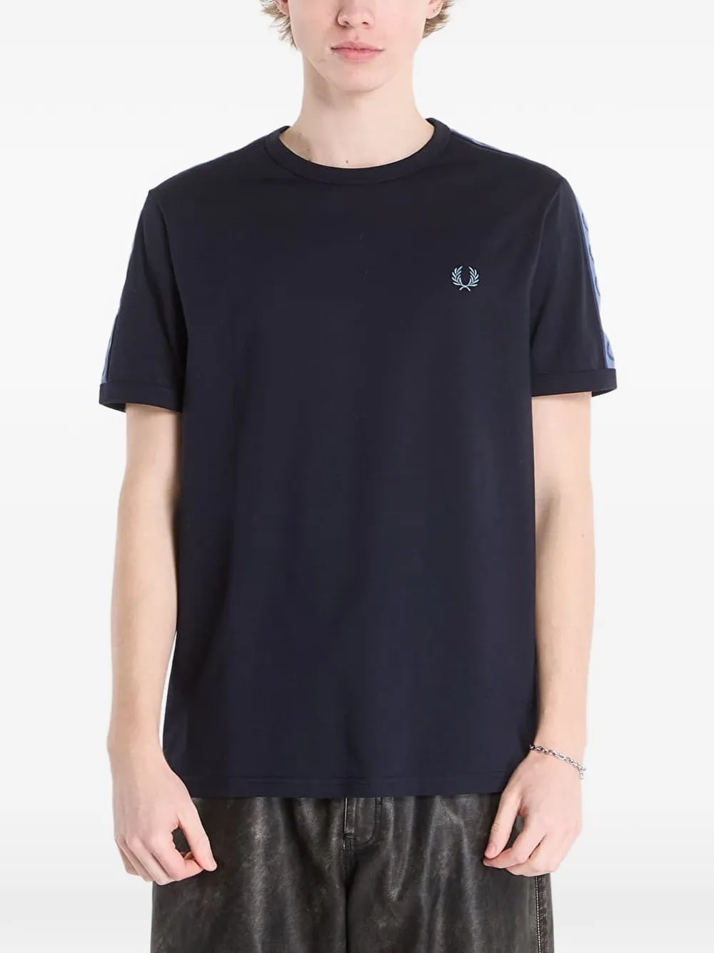 Fred Perry T-shirt met contrasterende band Blauw