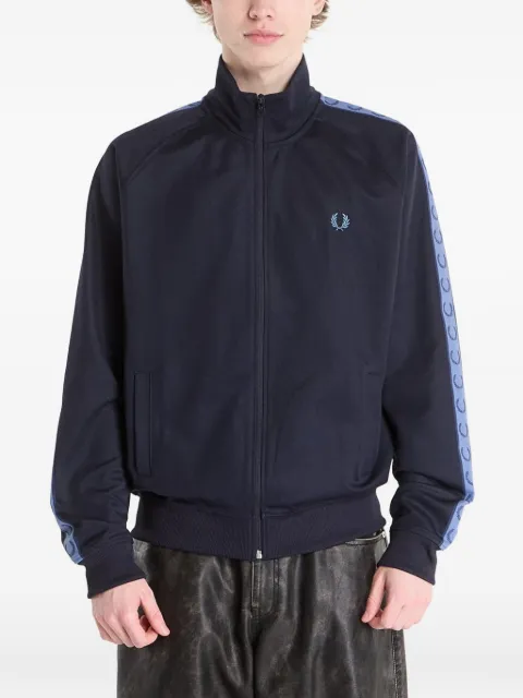 Fred Perry contrast-tape laurel track jacket
