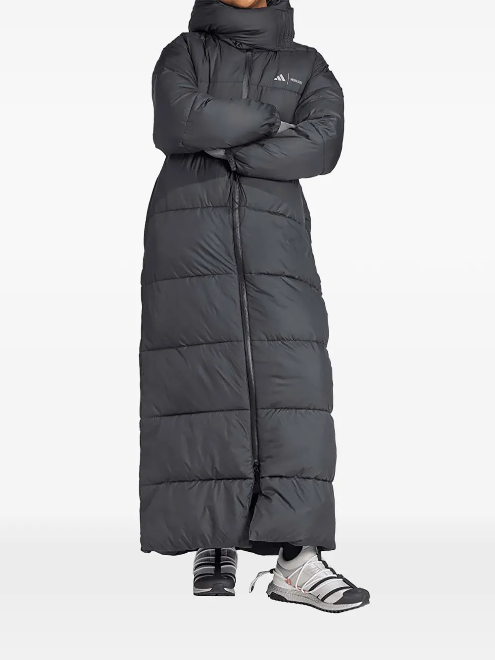 adidas x Moon Boot hooded full-length coat - Black