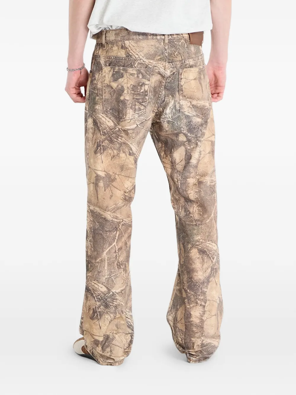 Pleasures Hendrix flared jeans met print Bruin