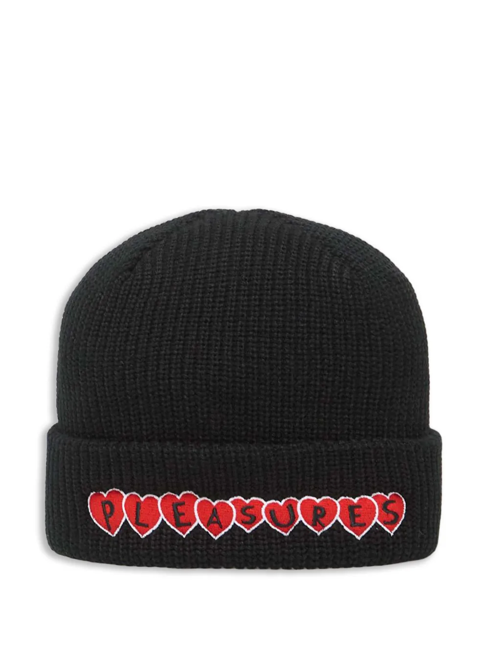 Pleasures Hearts-motif Beanie Hat In Black