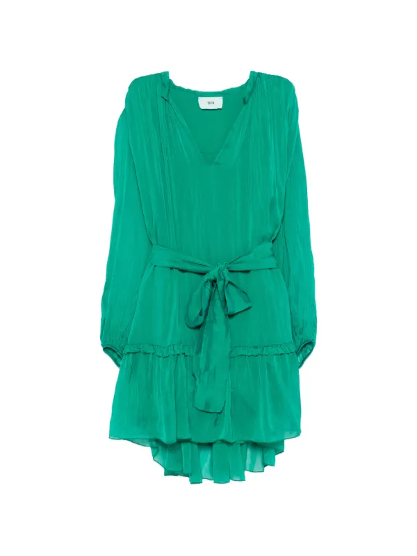 green belted mini dress NWT Bardot Lime Green Sequin Long Sleeve Belted Mini Dress 10