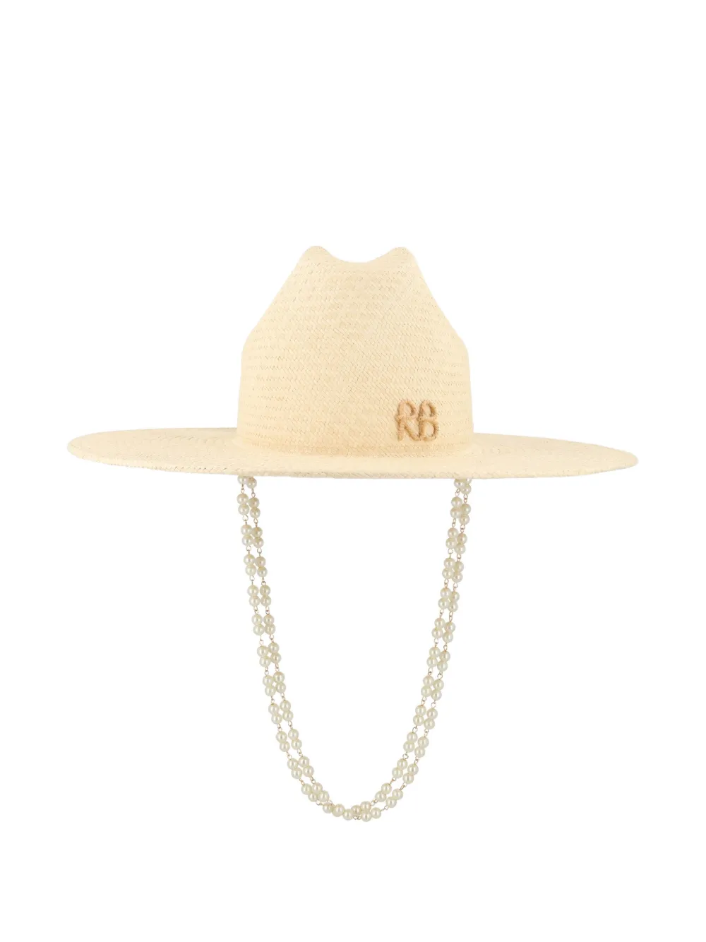 Ruslan Baginskiy pearl-embellished straw hat - Toni neutri