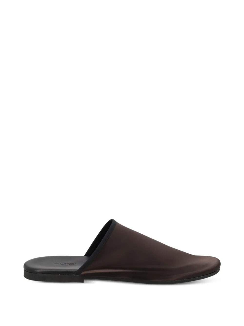 Alysi satin-finish flat mules - Brown
