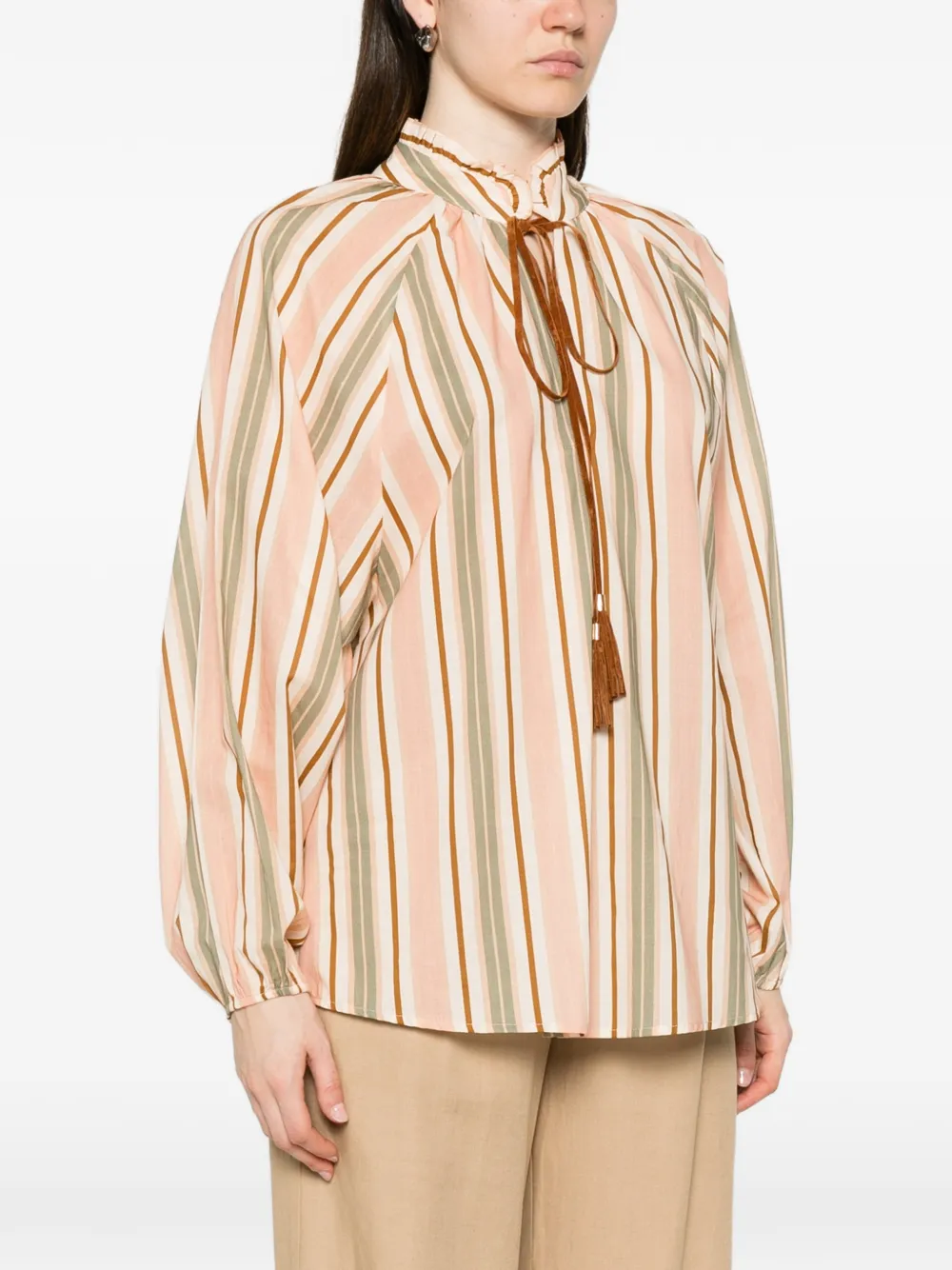  Dixie Blouse à Rayures - Rose 