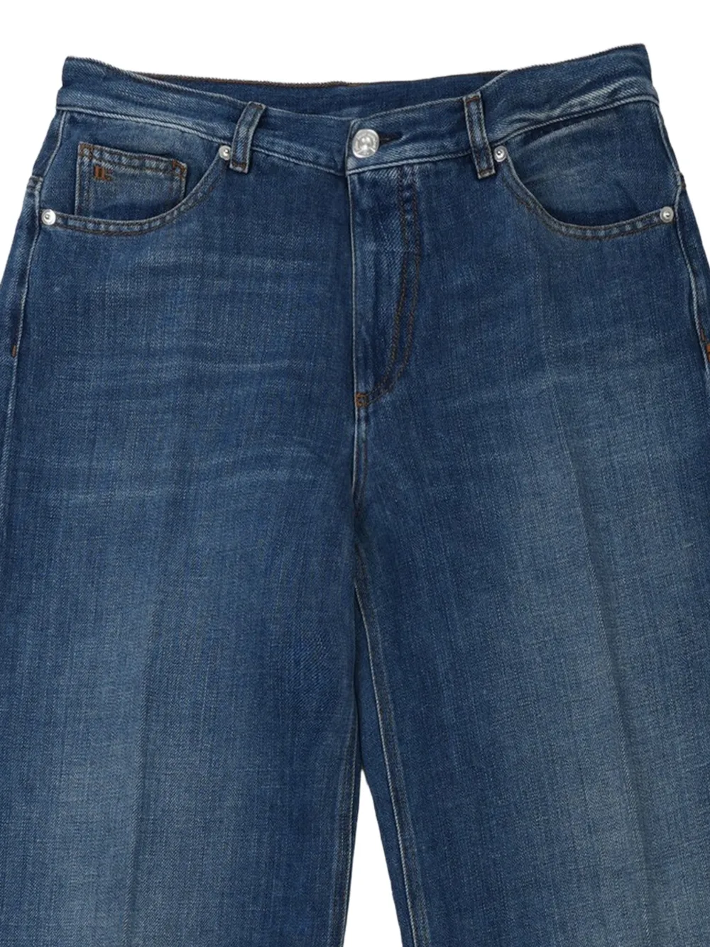 Nine In The Morning Jeans met wijde pijpen en vervaagd effect Blauw