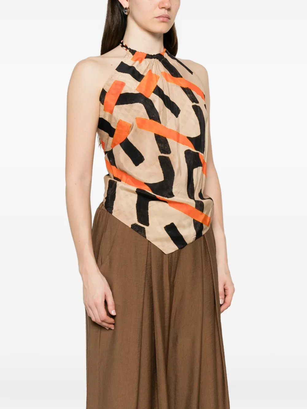  Dixie Top Con Estampado Gráfico Y Cuello Halter - Neutro 