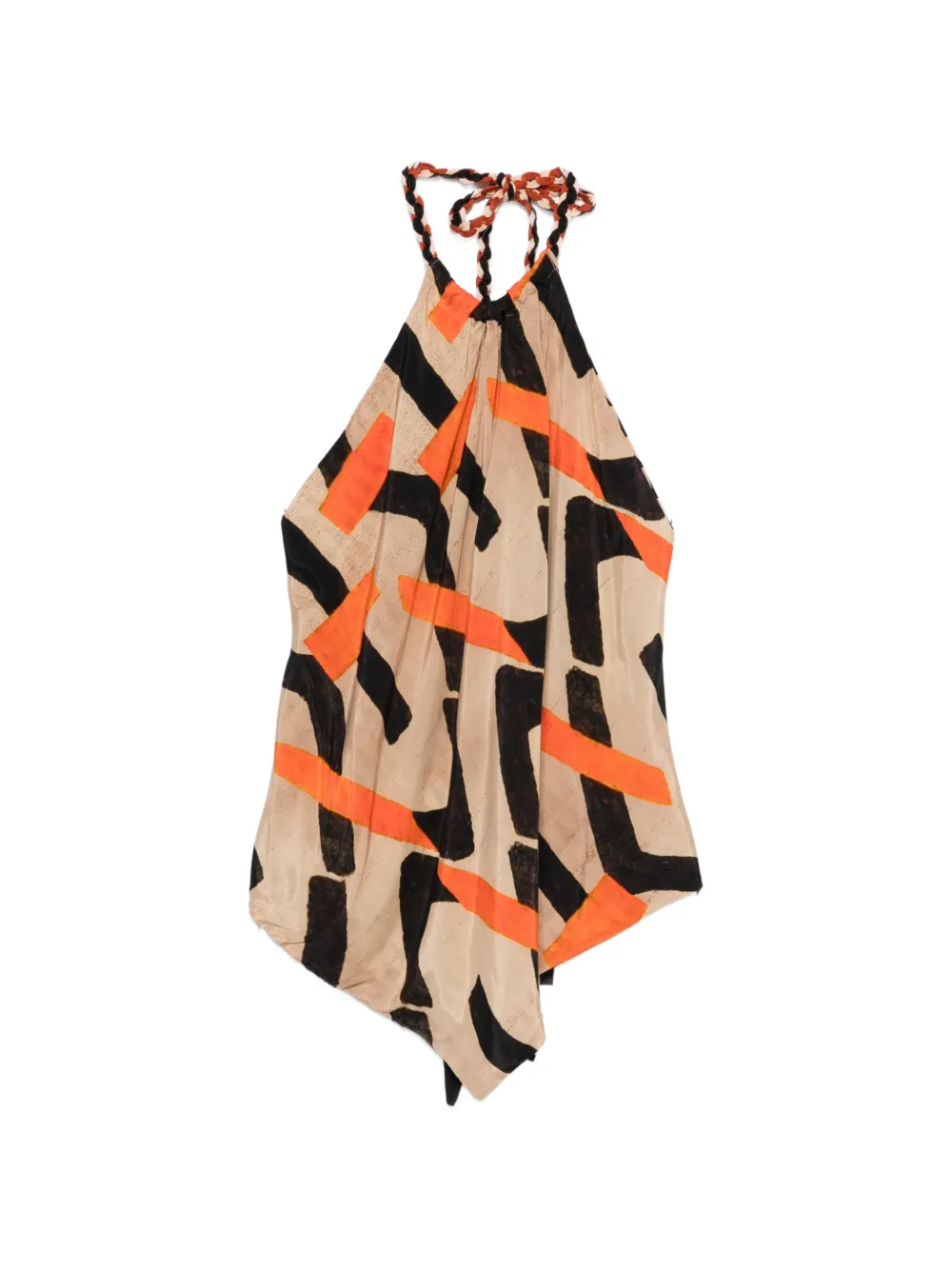 DIXIE graphic-print halterneck top - Toni neutri