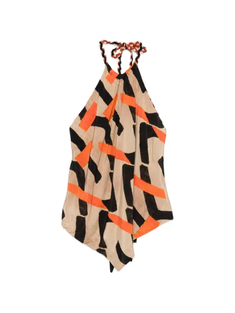 DIXIE graphic-print halterneck top