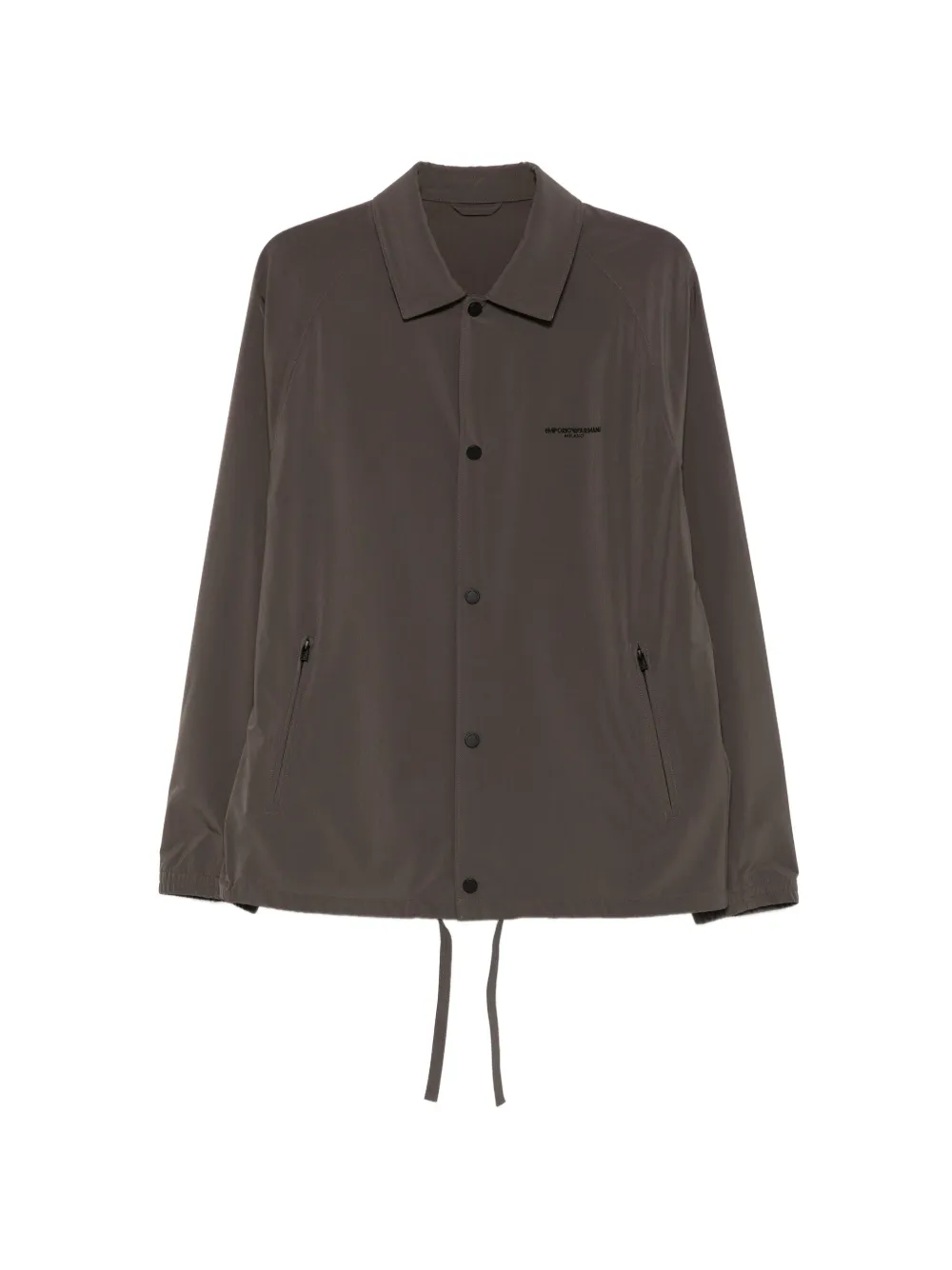 Emporio Armani logo-embroidered raglan-sleeve jacket - Marrone