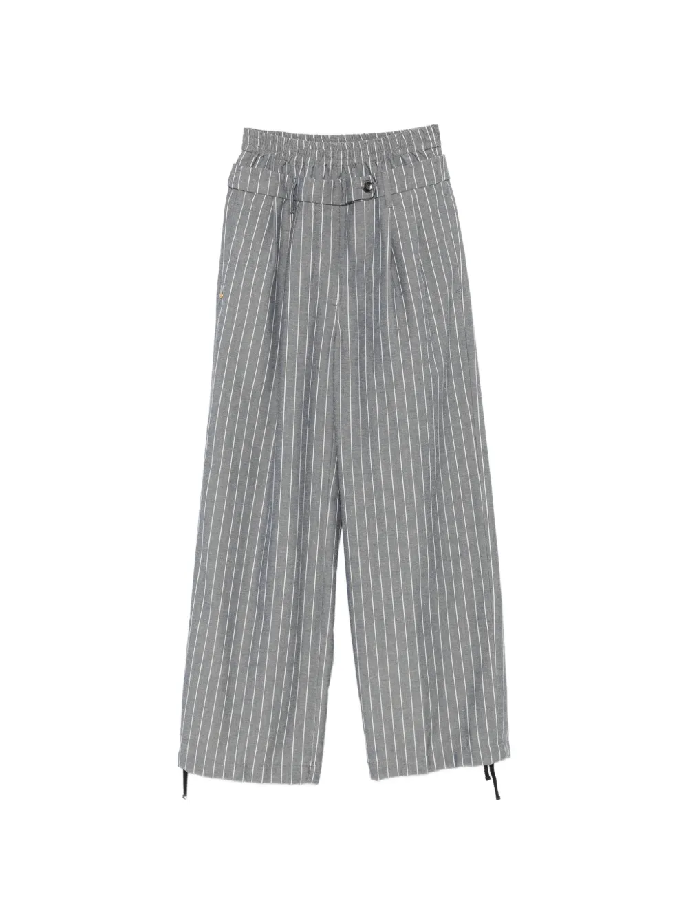 White Sand pinstripe drawstring-cuff trousers - Grigio