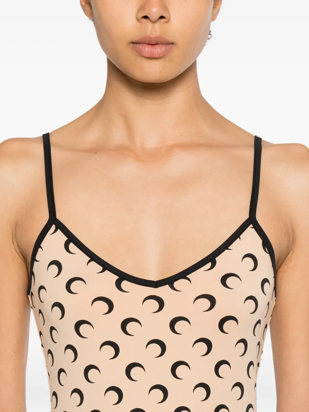 Marine Serre Mini-jurk met maanprint Beige